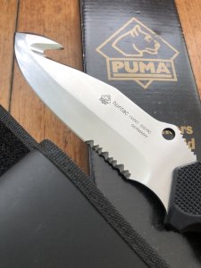 Puma Knife: Puma Rare 132001 2002 Huntac Tactical Survival Knife with Gut Hook in Original Box