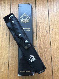 Puma Knife: Puma Rare 132001 2002 Huntac Tactical Survival Knife with Gut Hook in Original Box