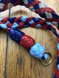 Lanyard: Special Edition Hand Made Coloured Leather Braided Rounded Single Whistle Lanyard