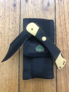 Puma Knife: Puma Rare Commando 24 Carat GOLD 88 Model Lock back Knife with Black ABS Handle 1988