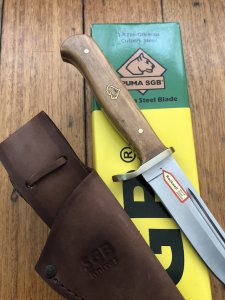 Puma Knife: Puma SGB Trail Guide Fixed Blade Knife with Olive Wood Handle