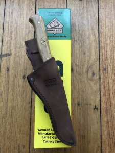 Puma Knife: Puma SGB Trail Guide Fixed Blade Knife with Olive Wood Handle