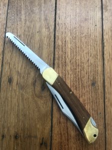 Puma Rare Model 971 Game Warden 1986 Saw and Blade Folding Lock Knife #44862
