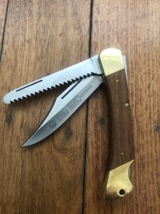 Puma Rare Model 971 Game Warden 1986 Saw and Blade Folding Lock Knife #44862
