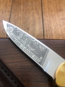 Puma Knife: Limited Edition 4 Star Fixed Blade Christopher Columbus with Hardwood Handle in Wooden Presentation Box