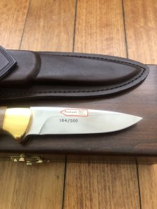 Puma Knife: Limited Edition 4 Star Fixed Blade Christopher Columbus with Hardwood Handle in Wooden Presentation Box