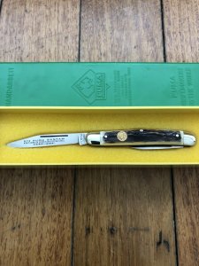 Puma Knife: Puma 1979 Bantam Folding Knife with Stag Antler Handle & Original Green & Yellow Box