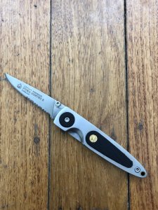 Puma Knife: Puma HUNTEC II Black Part Serrated Linerlock Folding Knife