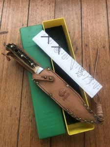 Puma Knife: 1966 Puma Bowie with Stag Antler Handle & Original Box