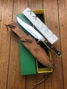 Puma Knife: 1966 Puma Bowie with Stag Antler Handle & Original Box