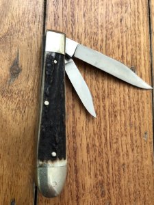 Puma Knife: Puma Original Rare 1984 Pony 620 Twin Blade Knife with Stag Antler Handle
