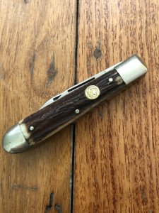 Puma Knife: Puma Original Rare 1984 Pony 620 Twin Blade Knife with Stag Antler Handle