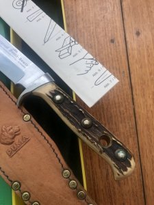 Puma Knife: 1966 Puma Bowie with Stag Antler Handle & Original Box