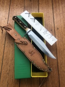 Puma Knife: 1966 Puma Bowie with Stag Antler Handle & Original Box