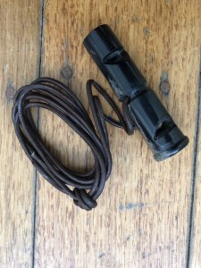 Whistle: Buffalo Horn Whistle with Leather Lanyard