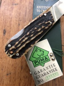 Puma Knife: Puma 210 923 Jagdmesser Twin Blade Hunting Pocket Knife with Stag Antler Handle 1991