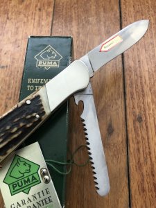 Puma Knife: Puma 210 923 Jagdmesser Twin Blade Hunting Pocket Knife with Stag Antler Handle 1991