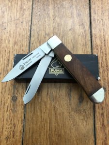Puma Knife: Puma Rarer Trapper Lock back Knife with Olive Wood Handle