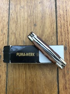 Puma Knife: Puma Original Rare Pony 3 Blade Knife with Red Bone Handle