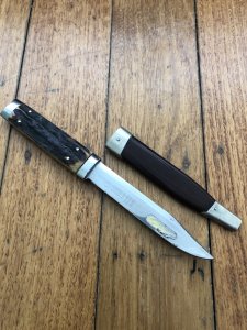 Puma Knife: Puma 1972 Vintage 3573 Boot Knife with Stag Handle & Original Sheath