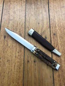 Puma Knife: Puma 1972 Vintage 3573 Boot Knife with Stag Handle & Original Sheath