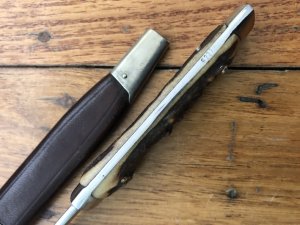 Puma Knife: Puma 1972 Vintage 3573 Boot Knife with Stag Handle & Original Sheath