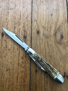 Puma Knife: Puma Original Rare 1977 Pony 620 Twin Blade Knife with Stag Antler Handle