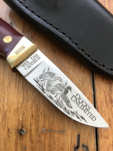 Schrade Knife: USA-made Schrade Ducks Unlimited USA PH2 DU collectable knife