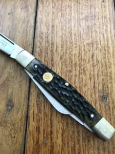 Puma Knife: Puma Stockman Folding Knife with Green Bone Handle