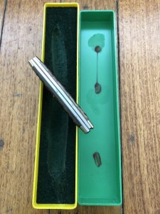 Puma Knife: Puma Rare Original 1977 Boxed 675 Stock Knife with Red Bone Handle