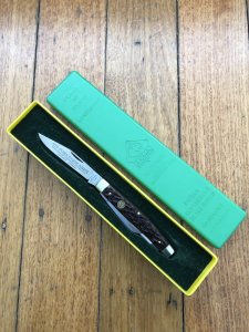 Puma Knife: Puma Rare Original 1977 Boxed 675 Stock Knife with Red Bone Handle