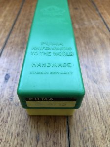 Puma Knife: Puma Original 1980 4 Star Folding Lock Blade Knife with Dark Orange Ivory Micarta Handle in Original Box & Warranty