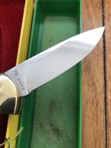 Puma Knife: Puma Original 1980 4 Star Folding Lock Blade Knife with Dark Orange Ivory Micarta Handle in Original Box & Warranty