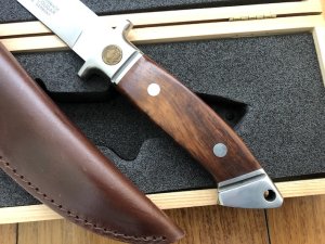 Puma Knife: 1990's Puma Rare German Cougar Jacaranda Knife in Original Wooden Box