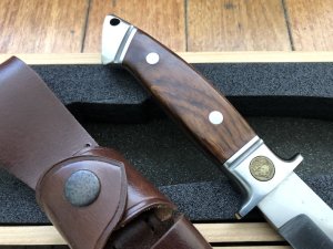 Puma Knife: 1990's Puma Rare German Cougar Jacaranda Knife in Original Wooden Box
