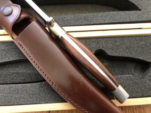 Puma Knife: 1990's Puma Rare German Cougar Jacaranda Knife in Original Wooden Box
