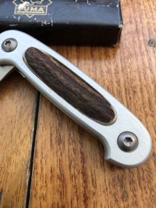 Puma Knife: Puma 2003 Medium OVAL Stag Slab Linerlock Folding Knife in original box