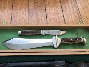 Puma Knife: Puma Vintage Waidbesteck Set (Waidblatt and Nicker) twin knife set #78-91