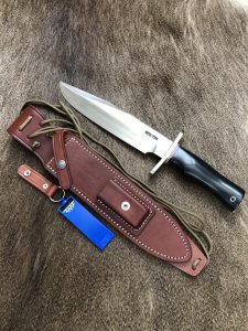 Randall Knives USA: Model 12 Big Bowie with Shaped Black Micarta Handle