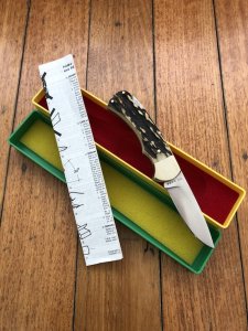 Puma Knife: Puma Original 1978 #23872 Full Size 4 Star Folding Lock Blade Knife with Stag Antler Handle in Original Box