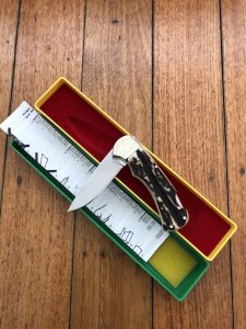 Puma Knife: Puma Original 1978 #23872 Full Size 4 Star Folding Lock Blade Knife with Stag Antler Handle in Original Box
