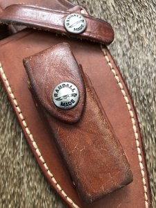 Randall Knives USA: No 19 Bushmaster Leather Knife Sheath with Sharpening Pouch