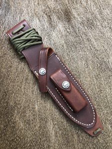 Randall Knives USA: Model 14 Fighter/Attack Leather Knife Sheath with Sharpening Pouch And Sharpening Stone