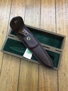 Puma Knife: Puma Original 1987 4 Star Fixed Blade Knife with Rosewood Handle in Original Wooden Box #21781