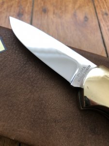 Puma Knife: 1984 Limited Edition 715 4 Star Wanderer Schooner Ship Scrimshawed Handle Folding Knife in Presentation Box