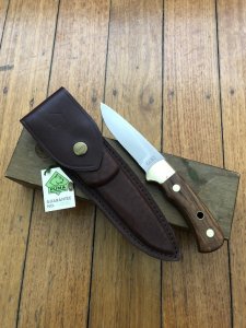 Puma Knife: Puma Original 1988 4 Star Fixed Blade Knife with Jacaranda Handle in Original Wooden Box #22881