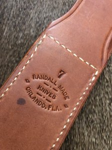 Randall Knives USA: No 7 Fisherman/Hunter Leather Knife Sheath with Sharpening Pouch And Sharpening Stone