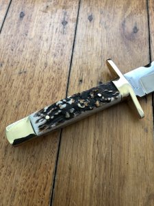 Sheffield English-made Wostenholm I*XL Bowie knife with Sambar Antler Handle