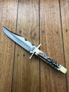 Sheffield English-made Wostenholm I*XL Bowie knife with Sambar Antler Handle