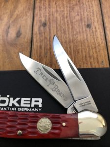 Boker Tree brand Classic Red Bone Copperhead Trapper Knife